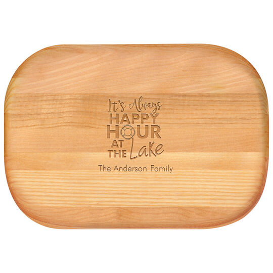 Happy Hour at the Lake Bar Small 10-inch Wood Bar Board